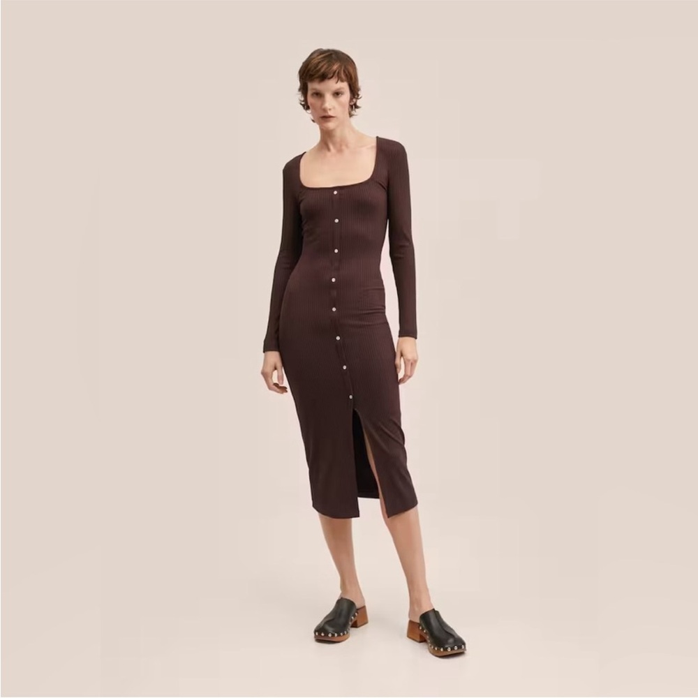 MANGO Ribbed Knit Dress Size M NWT
